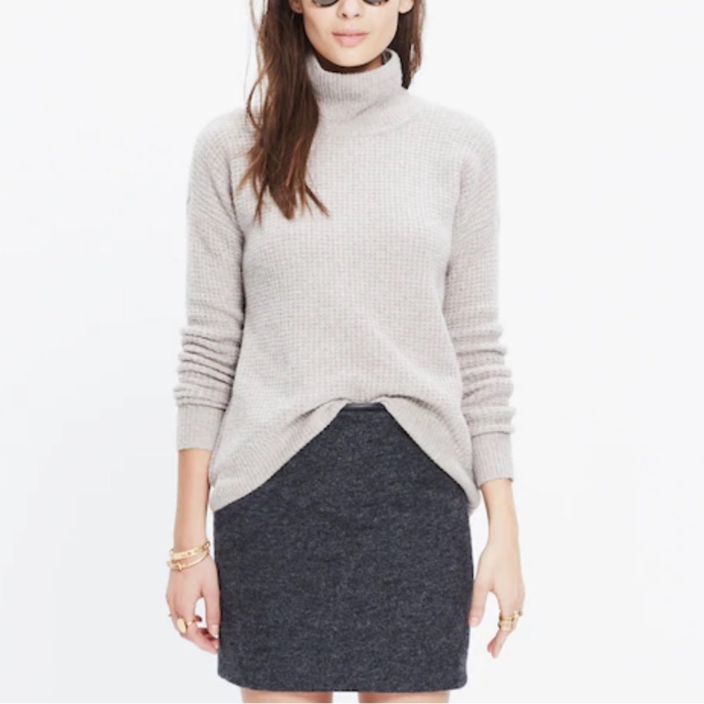 Madewell Wafflestitch Turtleneck Wool Blend Sweater Size S - Picture 4 of 5